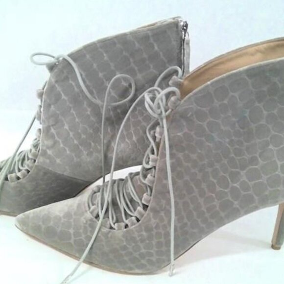 Chelsea Paris for Shopbop Lace-Up Grey Velvet Sabrine Booties Womens Size 9.5 - Picture 6 of 8